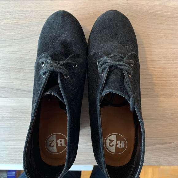 Black Suede Browns Wedge Booties - Picture 8 of 9